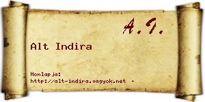 Alt Indira névjegykártya